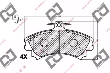 Комплект тормозных колодок DJ PARTS BP1365